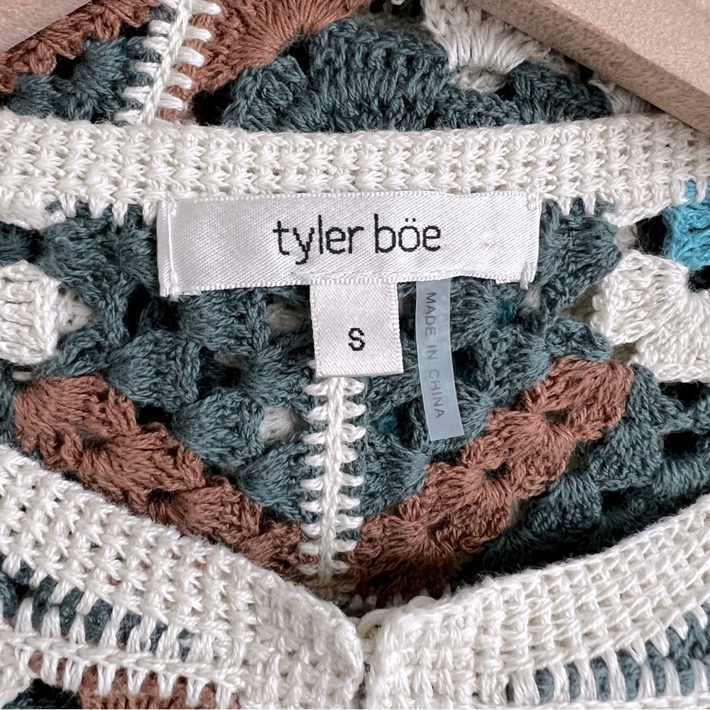 Tyler Böe Crocheted Mid Length Cardigan Sweater Granny Square Crochet S … - Picture 12 of 16